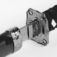 Макет оружия &laquo;Сувенирные катаны на подставке 3в1. Чёрный дракон&raquo;, подарочный набор, ножны дерево, 51 см; 71 см; 100 см