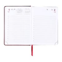 Ежедневник датированный 2025 B6 168 листов, deVENTE. Wild, твердая обложка кожзам с поролоном, перфорация, ляссе, блок 70, бордо