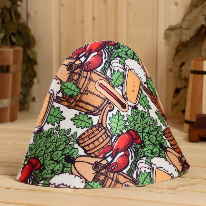 Шапка для бани Шапка для бани "Банная живопись" принт