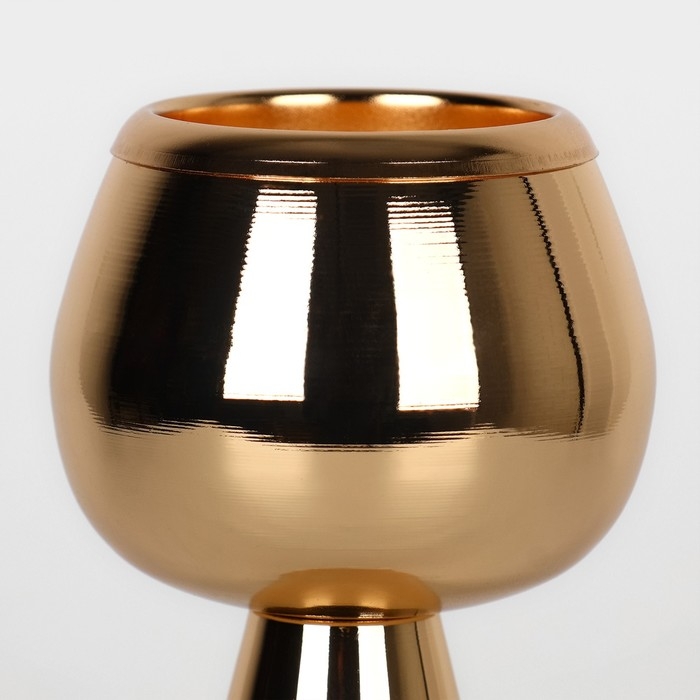 Подсвечник металл на 1 свечу &laquo;Гиацинт&raquo; цвет золото 8 х 8 х 21 см