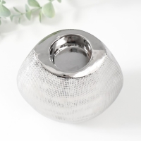 Подсвечник керамика на 1 свечу "Глория" d=4 см серебро 12,5х8х12 см Подсвечник керамика на 1 свечу "Глория" d=4 см серебро 12,5х8х12 см