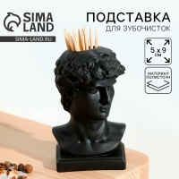 Подставка для зубочисток &laquo;Давид&raquo;, черная, 5х5х9 см