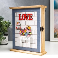 Ключница дерево 6 крючков "Анютины глазки и консоль" 25х21х7,3 см Ключница дерево 6 крючков "Анютины глазки и консоль" 25х21х7,3 см