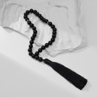 Чётки мусульманские шар №10 «Агат чёрный» 35 бусин с перемычками Чётки мусульманские шар №10 «Агат чёрный» 35 бусин с перемычками