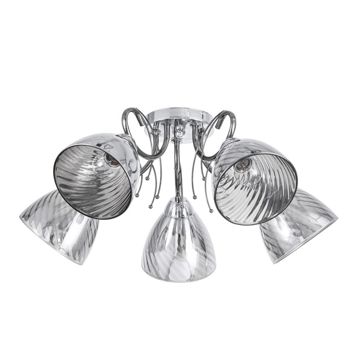 Люстра потолочная Белл 5х40Вт Е27 Хром, Черный хром 57x57x22 см