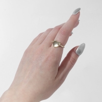 Кольцо &laquo;Сердце&raquo; плоское, безразмерное, цвет золото