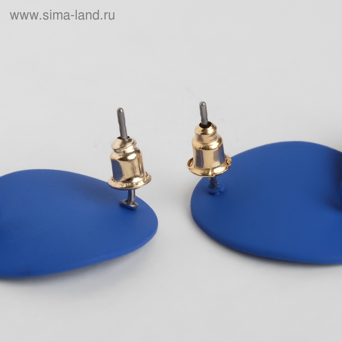 Серьги металл &laquo;Азелия&raquo; выгнутые круги, цвет синий в золоте