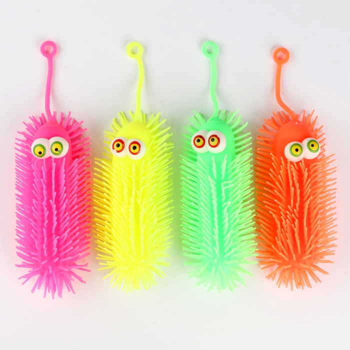 Мяч детский резиновый ёжка световой &laquo;Гусеничка&raquo;, цвета МИКС , в шоубоксе