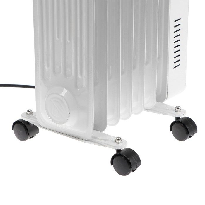 Обогреватель Centek CT-6222-7, масляный, напольный, 1500 Вт, 15 м&sup2;, 7 секций, бело-чёрный