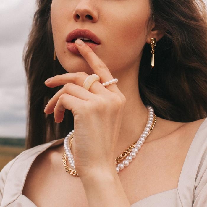 Кольцо набор 3 штуки «Кристаллы» жемчуг, цвет бежево-белый, размер МИКС Кольцо набор 3 штуки «Кристаллы» жемчуг, цвет бежево-белый, размер МИКС