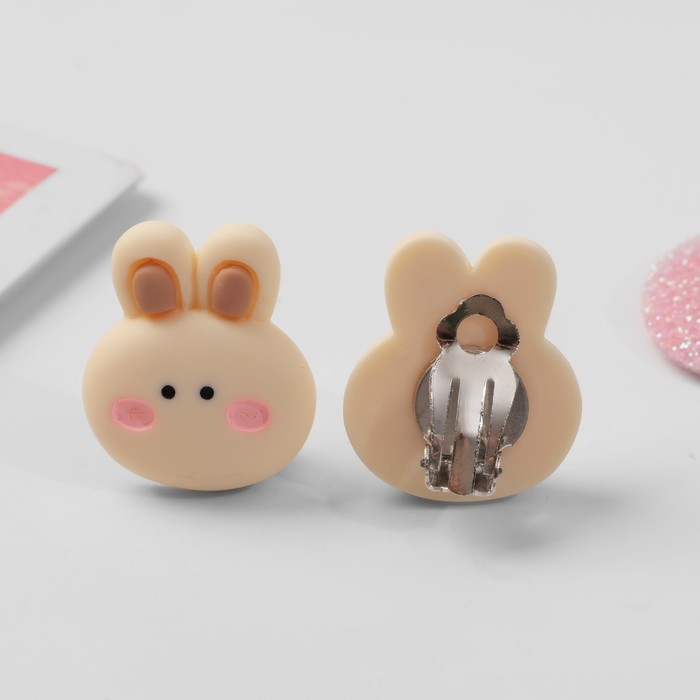 Клипсы детские &laquo;Выбражулька&raquo; зайчик пухлячок, цвет коричневый