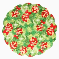 Новогодние салфетки бумажные Art Bouquet Rondo &laquo;Украшение на новогоднюю ель&raquo;, 3 слоя, d 32 см., 12 шт.