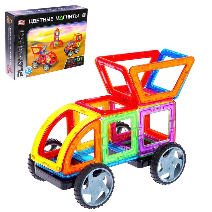 Конструктор магнитный «Цветные магниты», 27 деталей Конструктор магнитный «Цветные магниты», 27 деталей