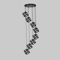 Светильник-каскад "Квадрат" 8хЕ27 40Вт черный 57х57х290 см Светильник-каскад "Квадрат" 8хЕ27 40Вт черный 57х57х290 см
