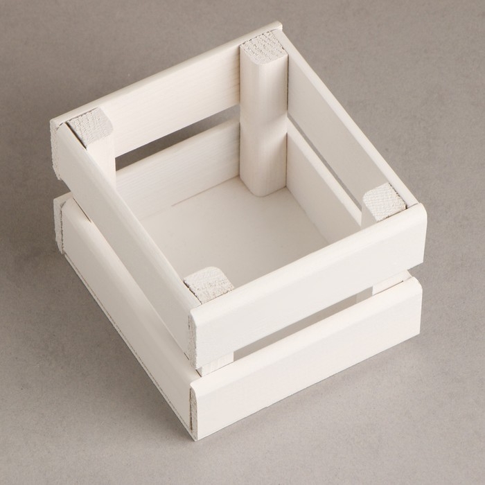 Кашпо деревянное 12&times;11&times;9 см "Однушка Лайт", двухреечное, белый Дарим Красиво