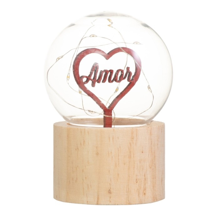 Ночник &laquo;Шар-сердце&raquo; LED 3хAG10 шар 8см 6,5х6,5х11,5см