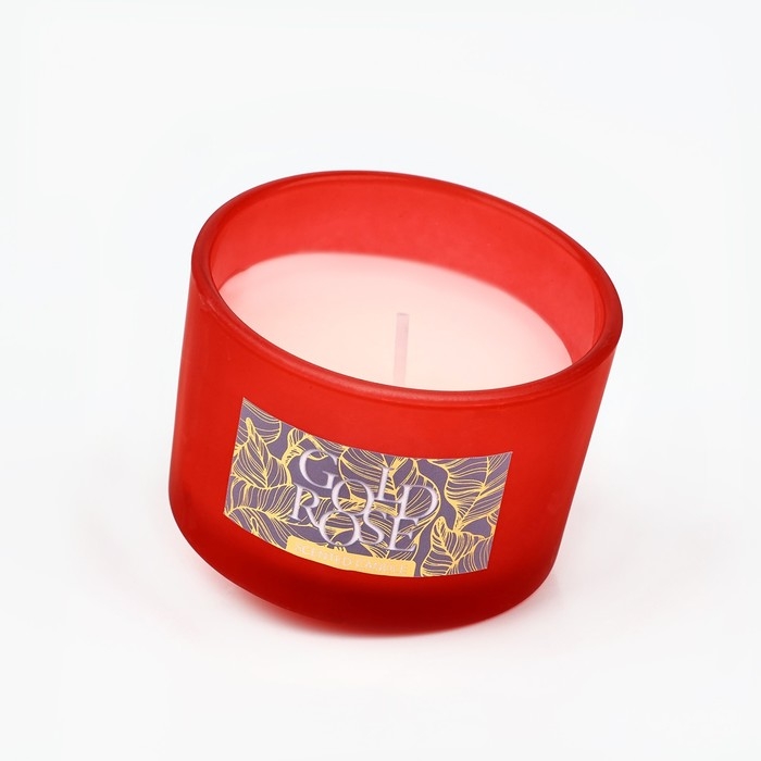Свеча ароматическая в стекле &laquo;Gold rose&raquo;: роза, 5 х 7,1 см.