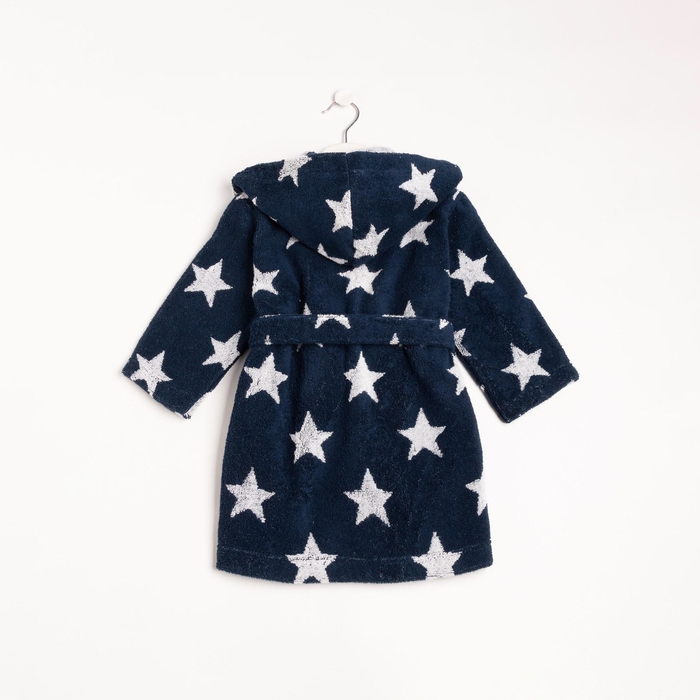 Халат махровый детский Крошка Я &laquo;Звездочки&raquo; размер 30, цвет синий, 100% хлопок 360 г/м2