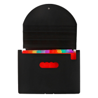 Папка на резинке А4, 24 отделения (разноцветные), чёрная Папка на резинке А4, 24 отделения (разноцветные), чёрная