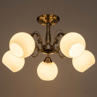 Люстра "Аурелия" 5x60Вт E27 античная бронза 60х60х30см.