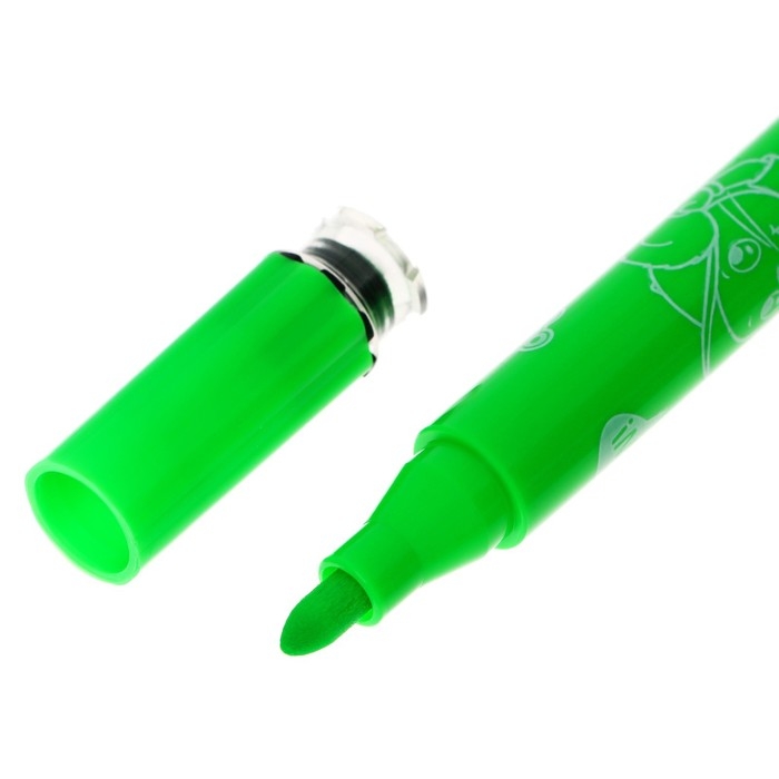 Фломаcтеры 12 цветов, кистевидный наконечник, с печатью