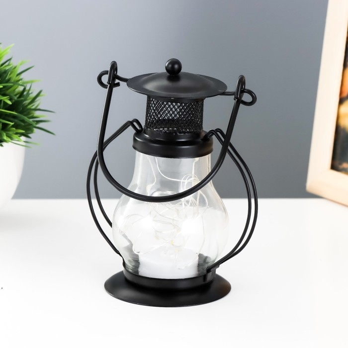 Ночник Ночник "Лампа" LED 1хCR2032 черный 10х7х13см RISALUX