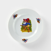 Тарелка фарфоровая &laquo;Лесовичок&raquo;, d=20 см, рисунок микс, цвет белый