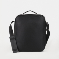 Сумка мужская на молниях RISE, длинный ремень, цвет чёрный