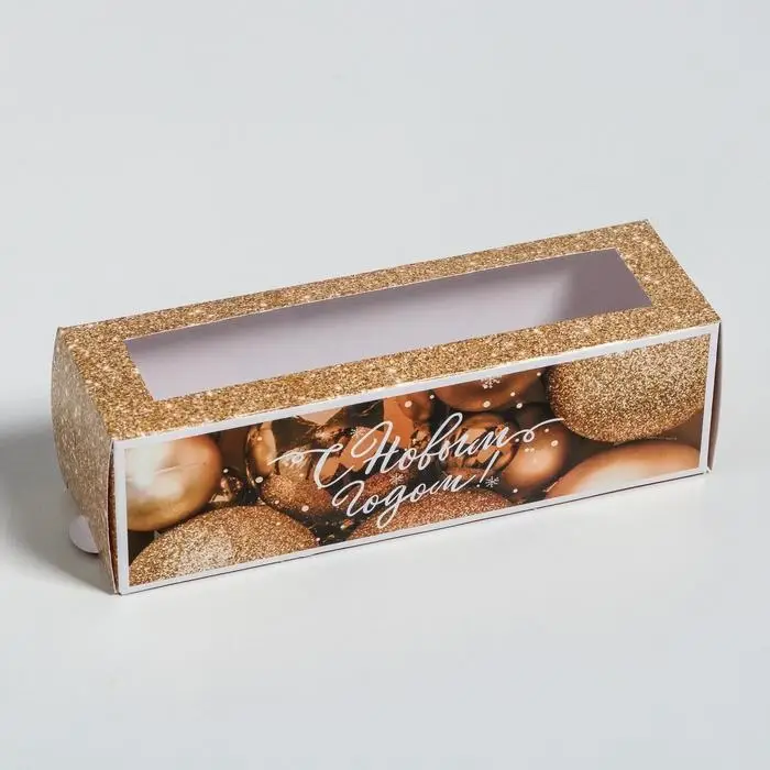 Коробка складная &laquo;Новогодние шары&raquo; 18 х 5,5 х 5,5 см.
