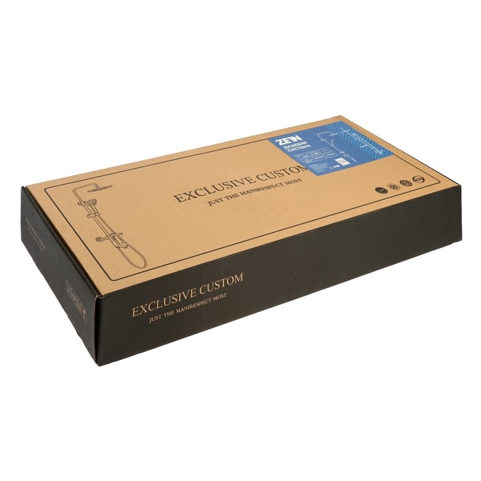 Душевая система ZEIN ZS-1BL, смеситель, тропическая и ручная лейка 3 режима, латунь, черная Душевая система ZEIN ZS-1BL, смеситель, тропическая и ручная лейка 3 режима, латунь, черная