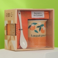 Кружка &laquo;Выбирай счастье&raquo; с ложкой и подставкой, 300 мл