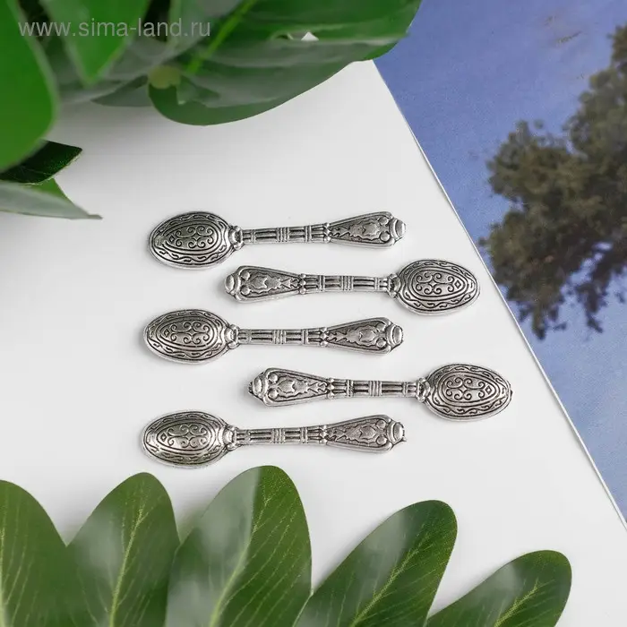 Сувенир кошельковый металл "Ложка резная" (В28849) 5х1,1 см