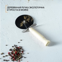 Нож для пиццы и теста Доляна «Классик», 18,5 см, цвет бежевый Нож для пиццы и теста Доляна «Классик», 18,5 см, цвет бежевый