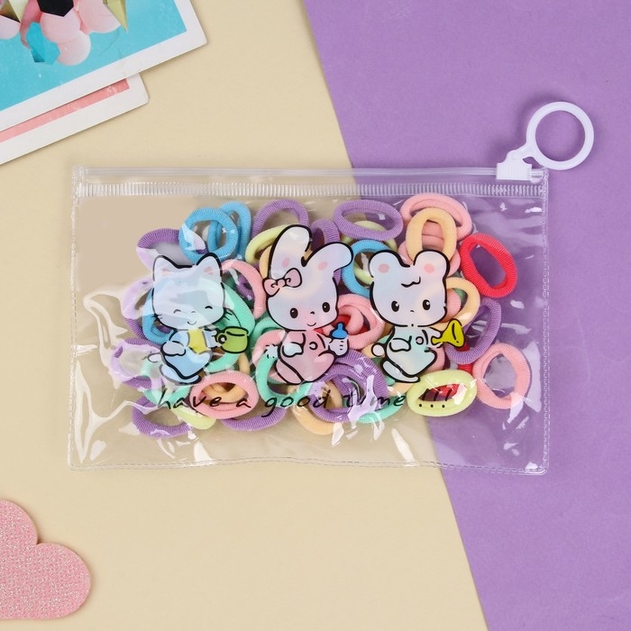 Резинка для волос &laquo;Непоседа&raquo; (набор 60 шт) ассорти, 2 см