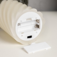 Светодиодная свеча витая белая, 7.5 &times; 12.5 &times; 7.5 см, пластик, воск, батарейки АААх2 (не в комплекте), свечение тёплое белое