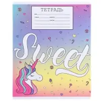 Тетрадь в линейку 18 листов, 5 видов МИКС, обложка мелованный картон, &laquo;Минни Маус и единорог&raquo;