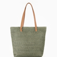 Сумка пляжная Одноцвет, 47*14*35, отд на молнии, подкладка, зеленый