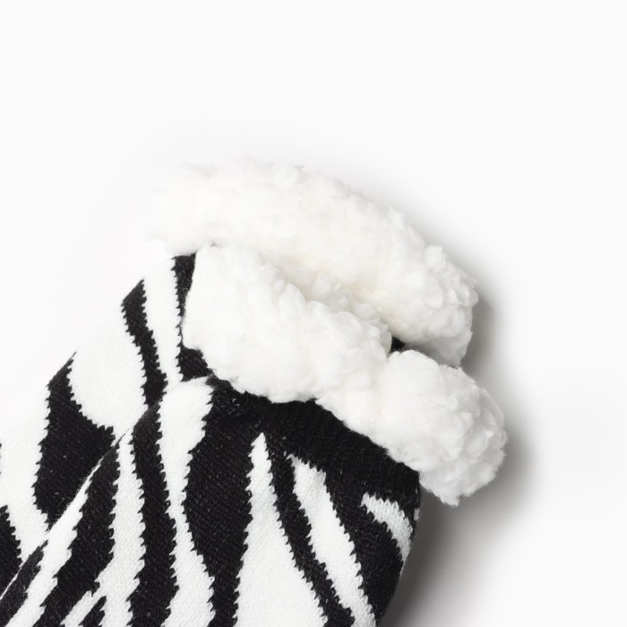 Носки женские с мехом внутри "Зебра", цвет черный, размер 36-41