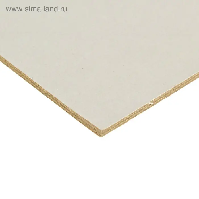 Картон переплётный (обложечный) 2.0 мм, 21 х 30 см, 1250 г/м2, белый