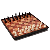 Шахматы 19 х 19 см, король h-3.3 см, d-1.5 см, доска и фигуры пластик