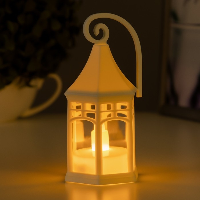 Ночник "Фонарь малый" LED от батареек 3хLR44 белый 6х6х14 см