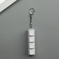 Брелок - антистресс для ключей на карабине &laquo;Клавиши кейкап&raquo;, белый, 7.6&times;2&times;2.7 см