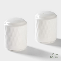 Набор керамический для специй на бамбуковой подставке BellaTenero &laquo;Герда&raquo;, 3 предмета: солонка 120 мл, перечница 120 мл, сахарница с ложкой 220 мл, цвет белый