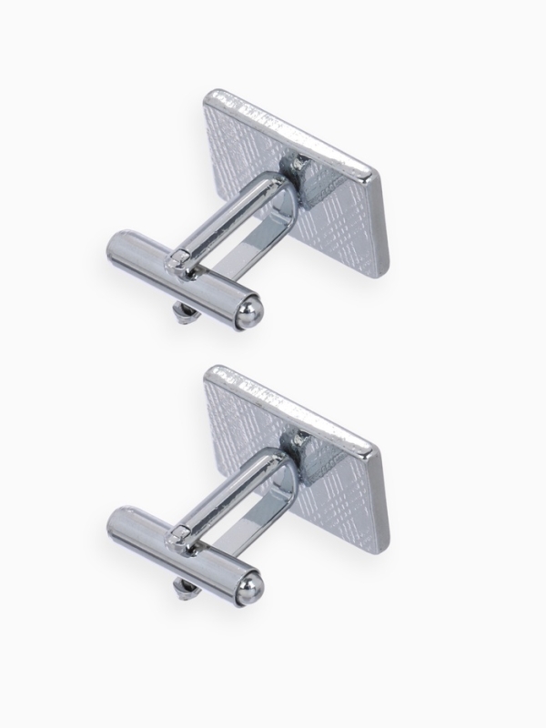 Запонки нержавеющая сталь &laquo;Прямоугольник&raquo; с точечным нанесением, цвет серебро