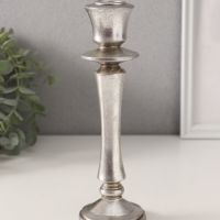 Подсвечник полистоун на 1 свечу "Медичи" серебро 6,5х6,5х20,5 см Подсвечник полистоун на 1 свечу "Медичи" серебро 6,5х6,5х20,5 см