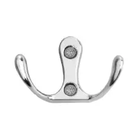 Крючок мебельный ТУНДРА TKd=005, двухрожковый, хром, 5 шт.