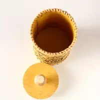 Туес "Россия", D8,5смхH(с хватком)17см, береста