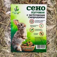 Сено луговое с веточками смородины &laquo;Пижон&raquo; для грызунов, 20 л, 500 г