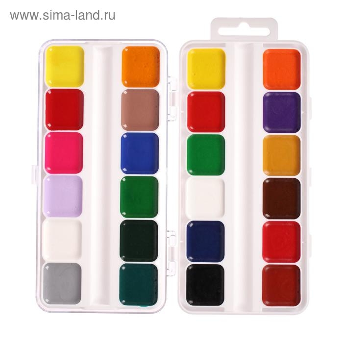 Акварель 24 цвета "Каляка-Маляка", медовая, без кисти, пластик