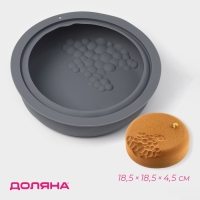 Форма для выпечки и муссовых десертов Доляна &laquo;Воздушность&raquo;, силикон, 18,5х4,5 см, внутр. d=17 см, серая